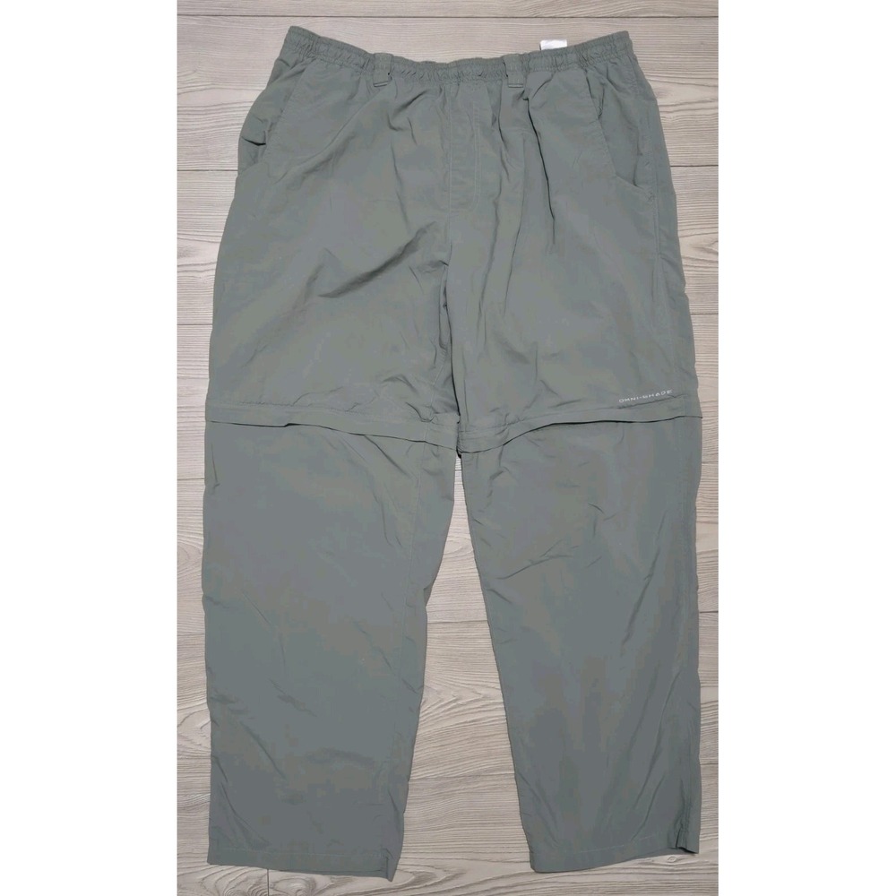 Columbia Pants Mens XL Green Backcast Convertible Outdoor Hiking PFG 30" Inseam